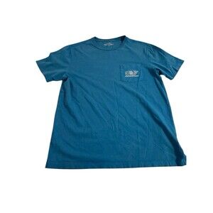 Vineyard Vines Blue Wale/Fish Print100% Cotton Pocket Crew T-Shirt Sz Sm